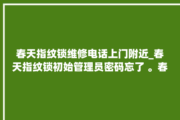 春天指纹锁维修电话上门附近_春天指纹锁初始管理员密码忘了 。春天