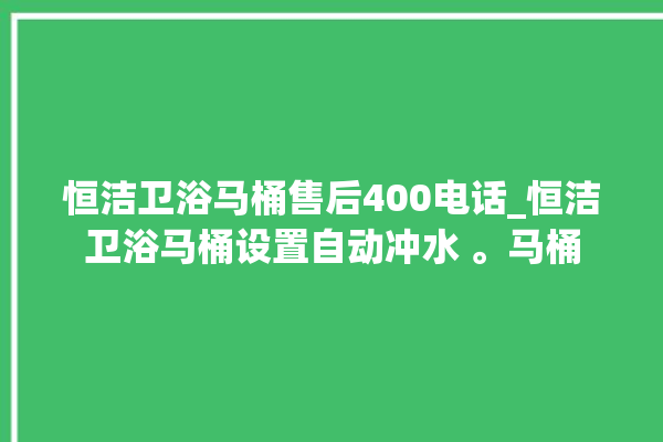 恒洁卫浴马桶售后400电话_恒洁卫浴马桶设置自动冲水 。马桶