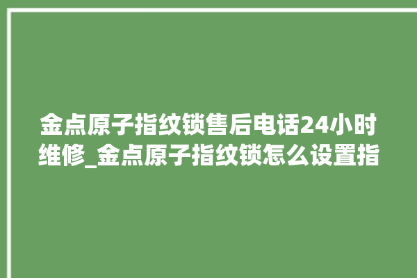 金点原子指纹锁售后电话24小时维修_金点原子指纹锁怎么设置指纹 。原子