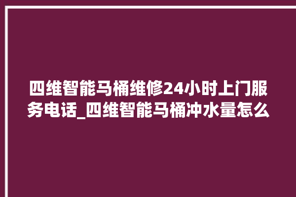 四维智能马桶维修24小时上门服务电话_四维智能马桶冲水量怎么调节 。马桶