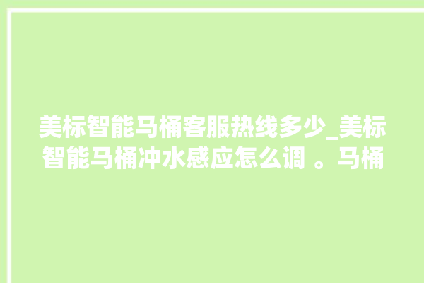 美标智能马桶客服热线多少_美标智能马桶冲水感应怎么调 。马桶