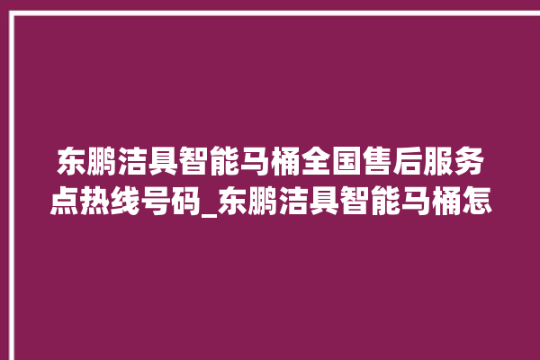 东鹏洁具智能马桶全国售后服务点热线号码_东鹏洁具智能马桶怎么拆卸 。马桶