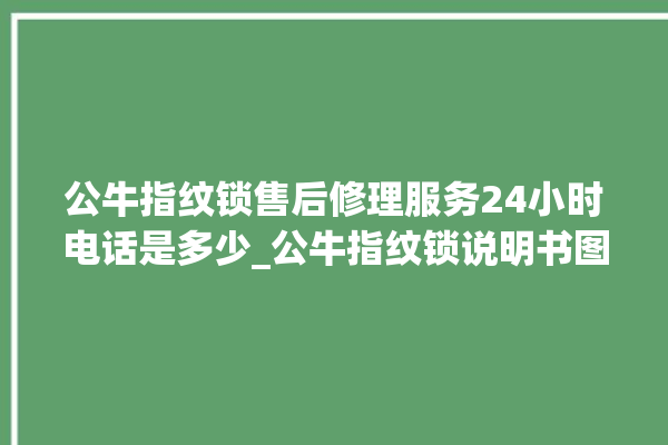 公牛指纹锁售后修理服务24小时电话是多少_公牛指纹锁说明书图解 。公牛