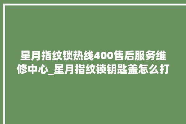 星月指纹锁热线400售后服务维修中心_星月指纹锁钥匙盖怎么打开 。星月