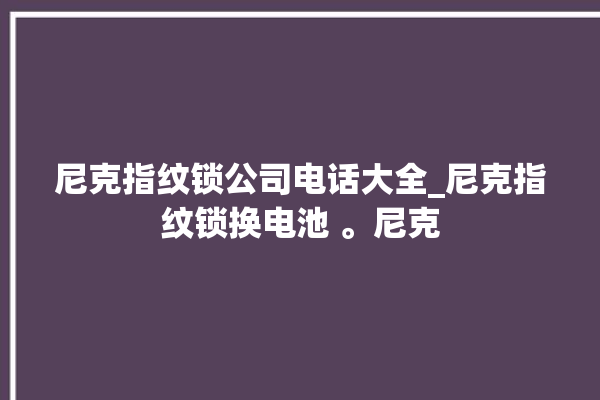 尼克指纹锁公司电话大全_尼克指纹锁换电池 。尼克