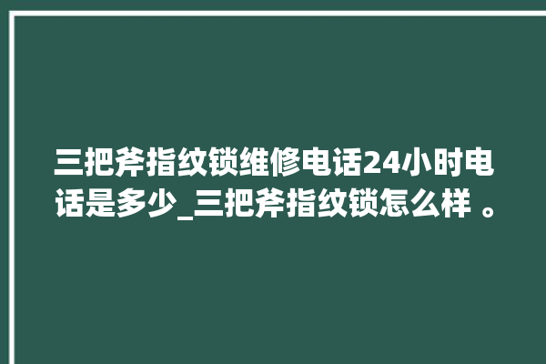 三把斧指纹锁维修电话24小时电话是多少_三把斧指纹锁怎么样 。三把