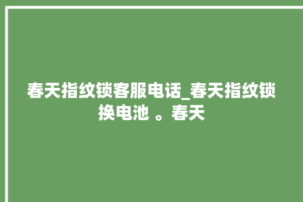 春天指纹锁客服电话_春天指纹锁换电池 。春天