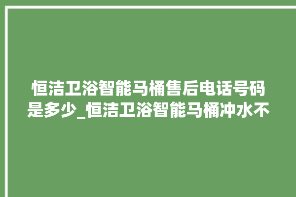 恒洁卫浴智能马桶售后电话号码是多少_恒洁卫浴智能马桶冲水不停 。马桶