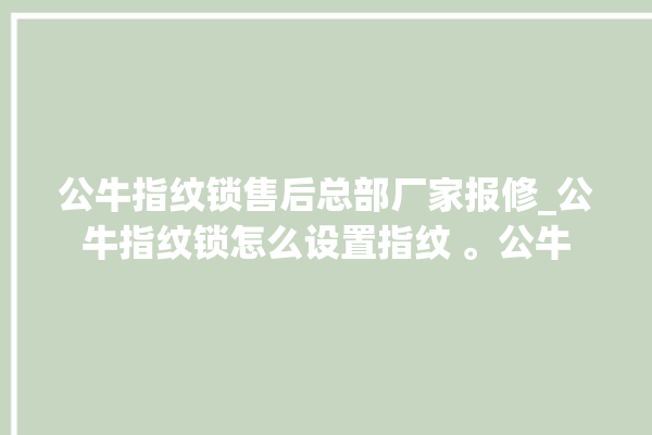 公牛指纹锁售后总部厂家报修_公牛指纹锁怎么设置指纹 。公牛