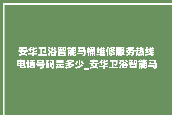 安华卫浴智能马桶维修服务热线电话号码是多少_安华卫浴智能马桶怎么拆卸 。马桶