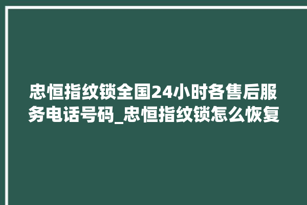 忠恒指纹锁全国24小时各售后服务电话号码_忠恒指纹锁怎么恢复出厂设置 。恒指