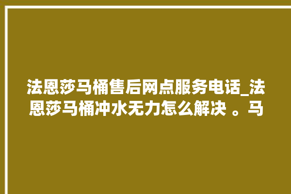 法恩莎马桶售后网点服务电话_法恩莎马桶冲水无力怎么解决 。马桶