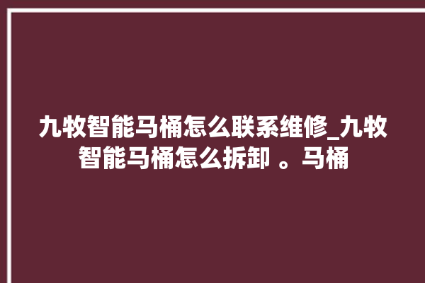 九牧智能马桶怎么联系维修_九牧智能马桶怎么拆卸 。马桶