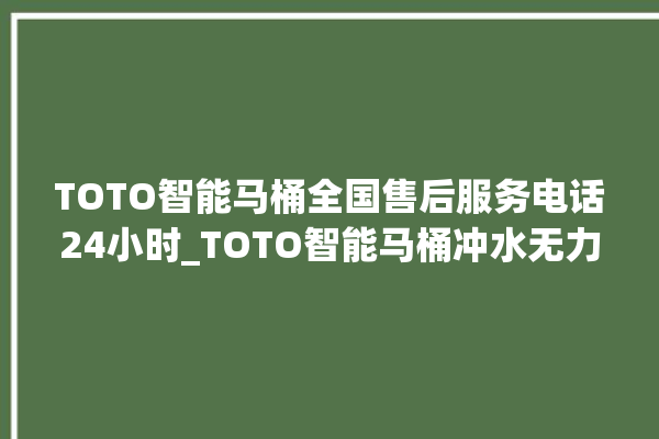 TOTO智能马桶全国售后服务电话24小时_TOTO智能马桶冲水无力怎么解决 。马桶