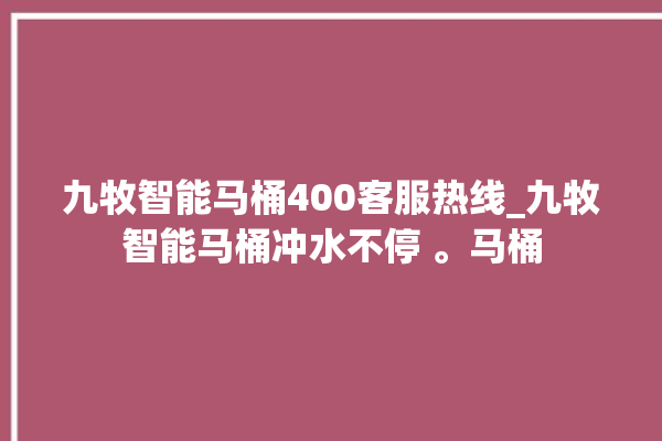 九牧智能马桶400客服热线_九牧智能马桶冲水不停 。马桶