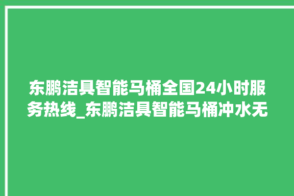 东鹏洁具智能马桶全国24小时服务热线_东鹏洁具智能马桶冲水无力怎么解决 。马桶