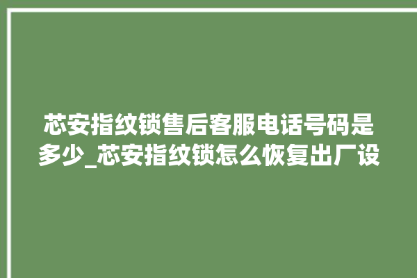 芯安指纹锁售后客服电话号码是多少_芯安指纹锁怎么恢复出厂设置 。指纹锁