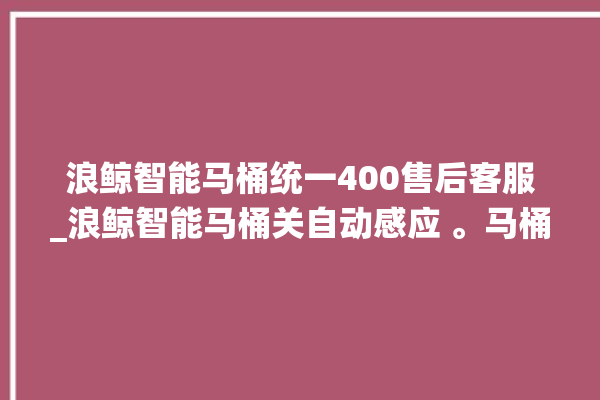 浪鲸智能马桶统一400售后客服_浪鲸智能马桶关自动感应 。马桶