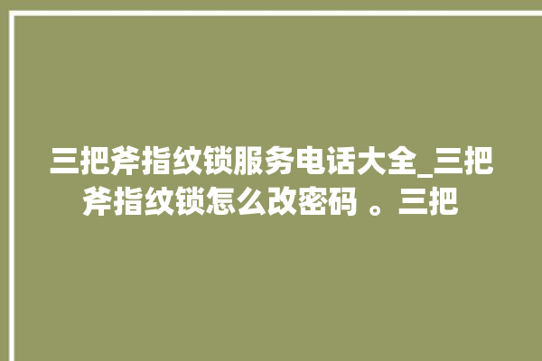 三把斧指纹锁服务电话大全_三把斧指纹锁怎么改密码 。三把