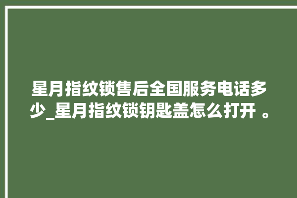 星月指纹锁售后全国服务电话多少_星月指纹锁钥匙盖怎么打开 。星月