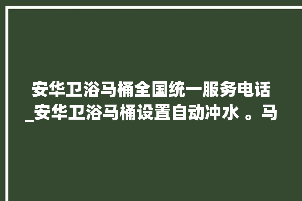 安华卫浴马桶全国统一服务电话_安华卫浴马桶设置自动冲水 。马桶