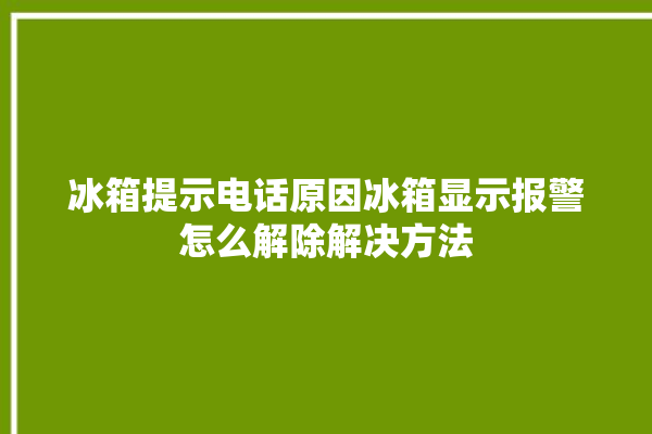 冰箱提示电话原因冰箱显示报警怎么解除解决方法