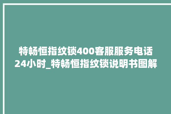 特畅恒指纹锁400客服服务电话24小时_特畅恒指纹锁说明书图解 。恒指