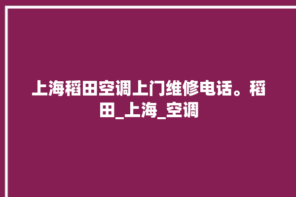 上海稻田空调上门维修电话。稻田_上海_空调