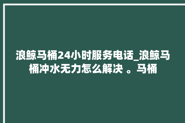 浪鲸马桶24小时服务电话_浪鲸马桶冲水无力怎么解决 。马桶