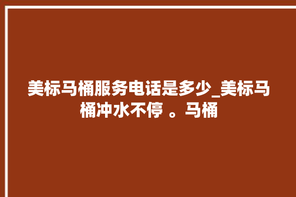 美标马桶服务电话是多少_美标马桶冲水不停 。马桶