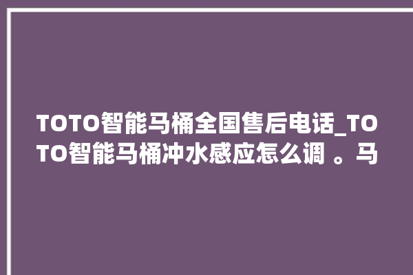 TOTO智能马桶全国售后电话_TOTO智能马桶冲水感应怎么调 。马桶