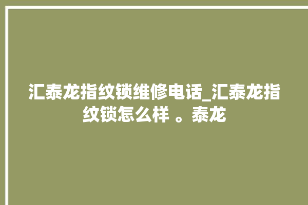 汇泰龙指纹锁维修电话_汇泰龙指纹锁怎么样 。泰龙