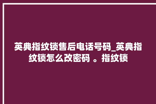 英典指纹锁售后电话号码_英典指纹锁怎么改密码 。指纹锁