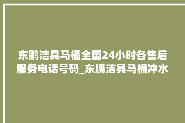 东鹏洁具马桶全国24小时各售后服务电话号码_东鹏洁具马桶冲水量怎么调节 。马桶