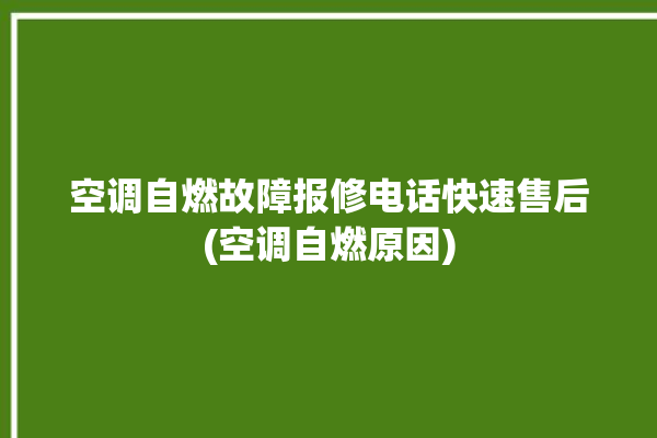 空调自燃故障报修电话快速售后(空调自燃原因)