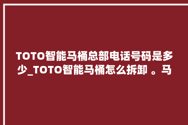 TOTO智能马桶总部电话号码是多少_TOTO智能马桶怎么拆卸 。马桶