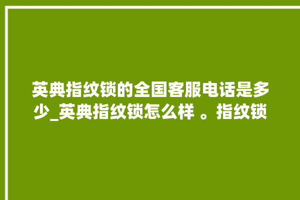 英典指纹锁的全国客服电话是多少_英典指纹锁怎么样 。指纹锁