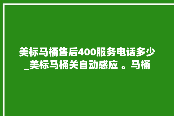 美标马桶售后400服务电话多少_美标马桶关自动感应 。马桶