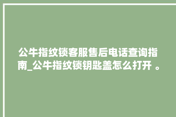 公牛指纹锁客服售后电话查询指南_公牛指纹锁钥匙盖怎么打开 。公牛