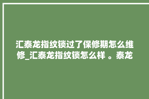 汇泰龙指纹锁过了保修期怎么维修_汇泰龙指纹锁怎么样 。泰龙