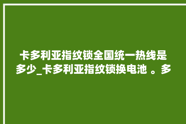 卡多利亚指纹锁全国统一热线是多少_卡多利亚指纹锁换电池 。多利亚