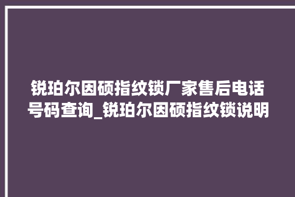 锐珀尔因硕指纹锁厂家售后电话号码查询_锐珀尔因硕指纹锁说明书图解 。指纹锁