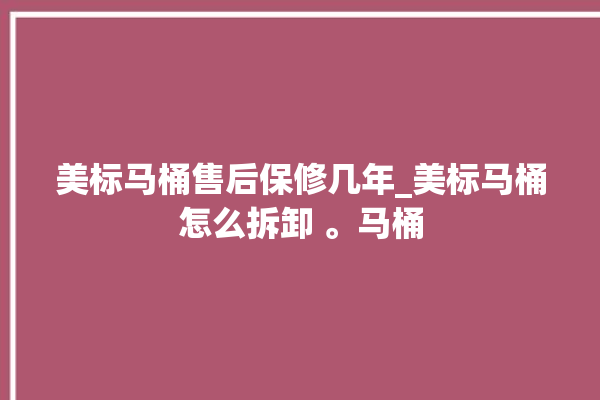 美标马桶售后保修几年_美标马桶怎么拆卸 。马桶