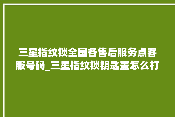 三星指纹锁全国各售后服务点客服号码_三星指纹锁钥匙盖怎么打开 。指纹锁