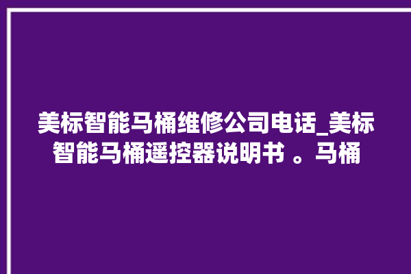 美标智能马桶维修公司电话_美标智能马桶遥控器说明书 。马桶