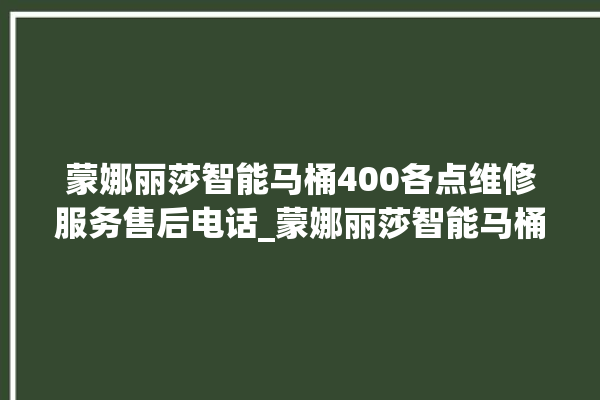 蒙娜丽莎智能马桶400各点维修服务售后电话_蒙娜丽莎智能马桶冲水不停 。蒙娜丽莎