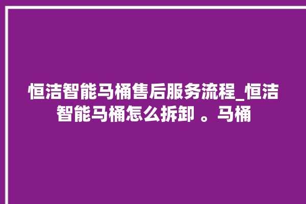 恒洁智能马桶售后服务流程_恒洁智能马桶怎么拆卸 。马桶