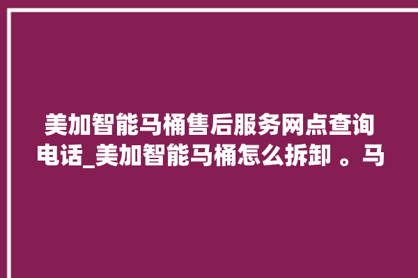 美加智能马桶售后服务网点查询电话_美加智能马桶怎么拆卸 。马桶