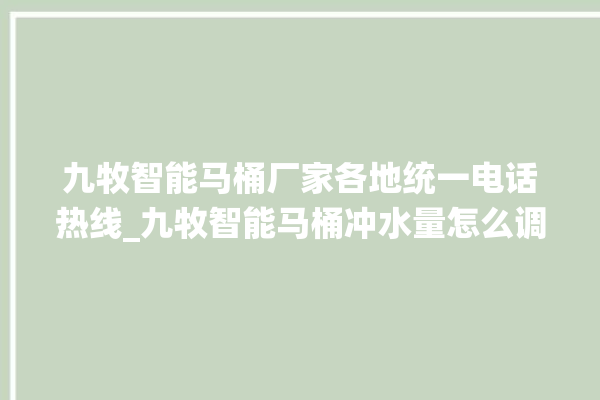 九牧智能马桶厂家各地统一电话热线_九牧智能马桶冲水量怎么调节 。马桶