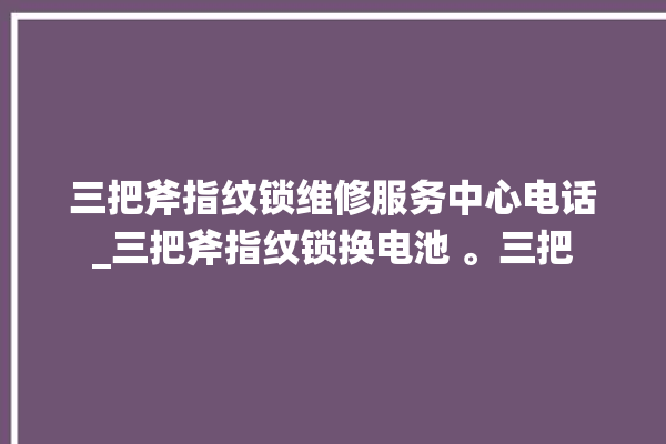 三把斧指纹锁维修服务中心电话_三把斧指纹锁换电池 。三把